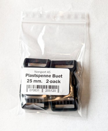 Plastspenne buet 25mm. 2-pack